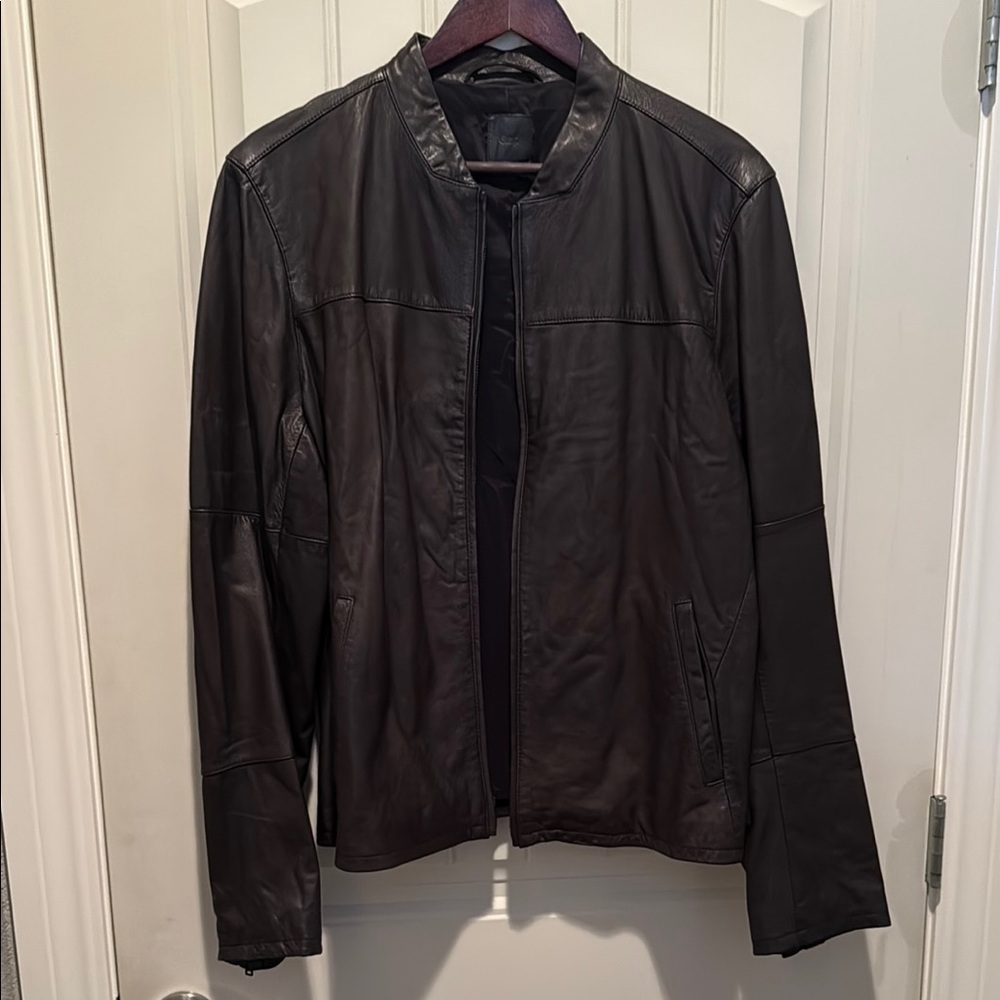GAP Black Leather Motorcycle Jacket
